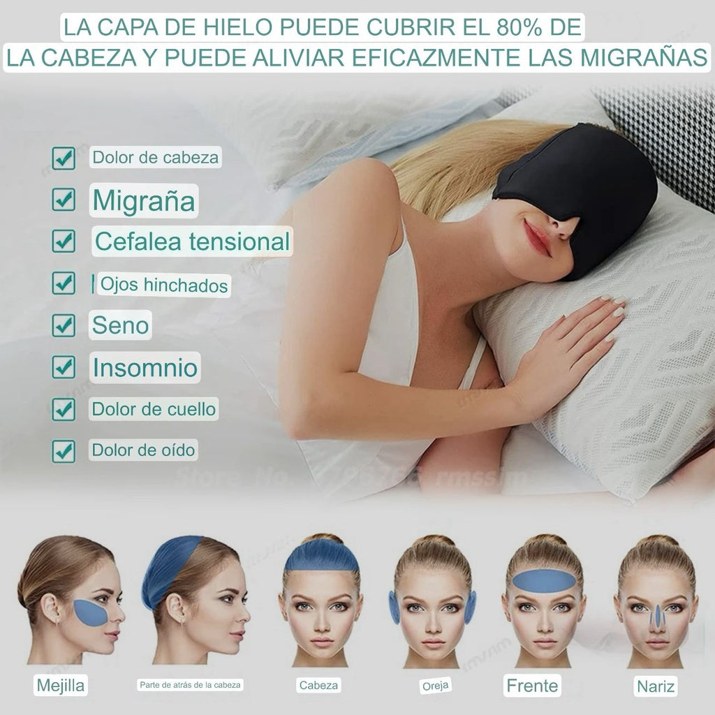 Gorro Terapéutico de Gel para Migrañas Dolores de cabeza y Estrés